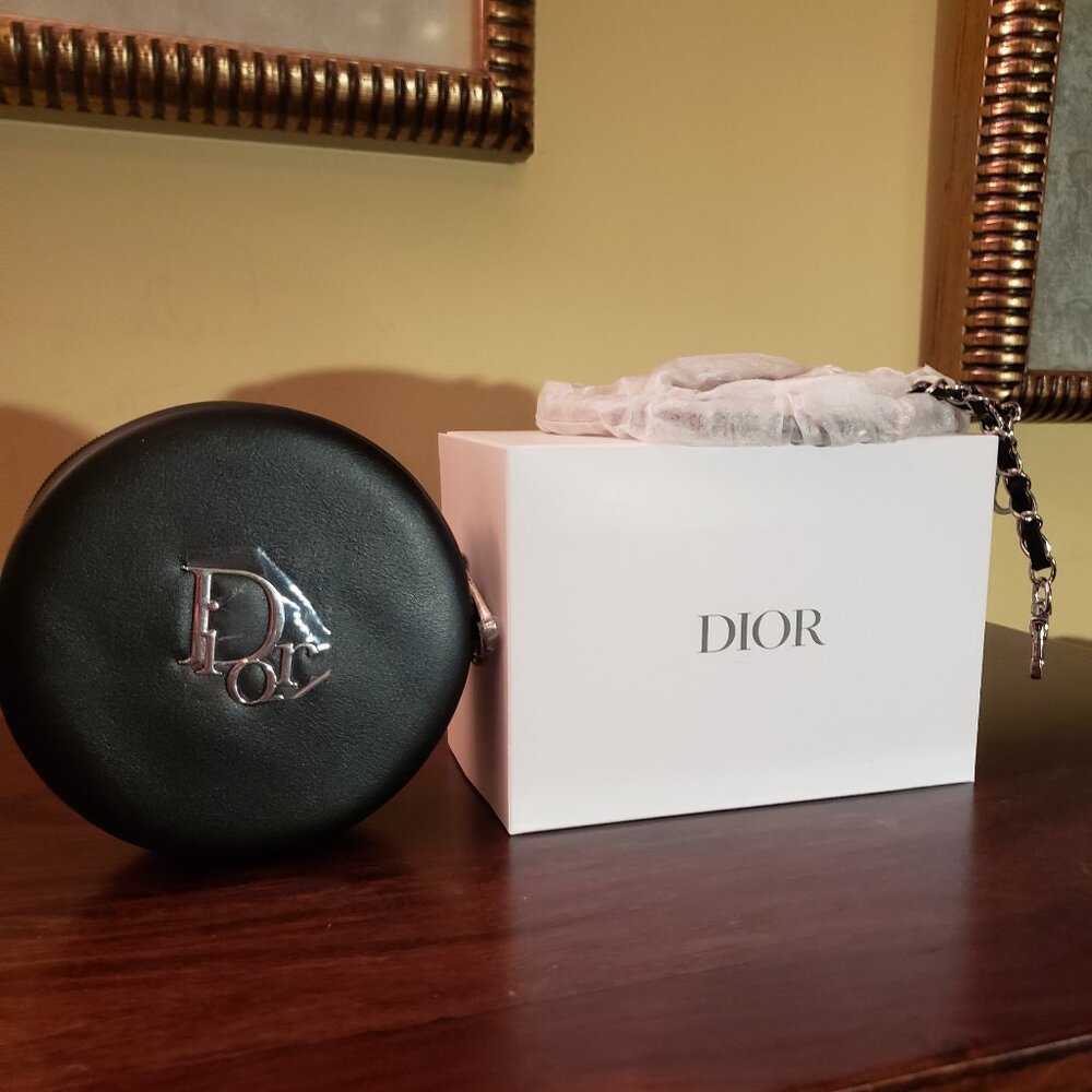 Dior Black Pouch with Crossbody chain and New in Box